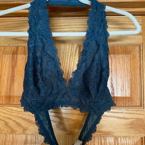 Free People Galloon Blue Lace Halter Bralette